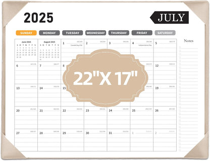 Large Desk Calendar 2025-2026, Calendar with Desk Protecting Pad, Desk Calendar Large 22x17, Runs From July 2025 to December 2026, 18 Months, Big Desktop Calendar for Family Classroom and Office (Apricot)