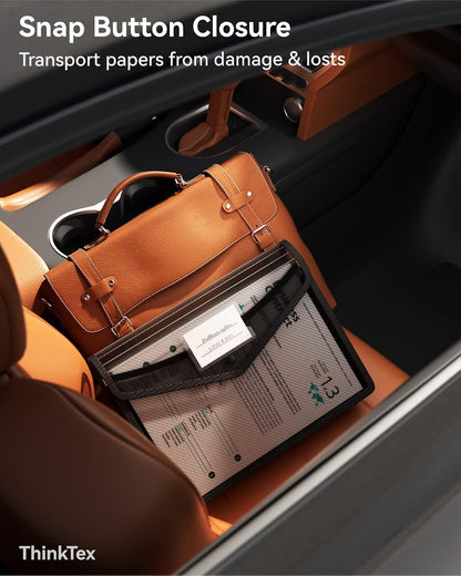 ThinkTex Plastic Expanding File Folder, Transparent envelopes with Snap Closure, Home &Office&School & Hospital No Dividers, Large Capacity, Clean envelopes, Fit Letter/A4 Size - 10 Pcs