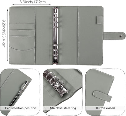 Money Saving Binder, Savings Challenges Book with for Cash Envelopes, 12pcs Zipper Envelopes A5 Budget Binder, Budget Planner for Managing Budgets and Saving Money -(Gray-9.2IN)