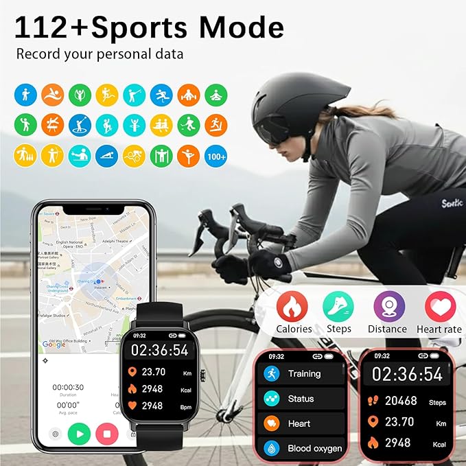 Smart Watch for Women Fitness Tracker: Make Answer Call Waterproof Running Smartwatch Android Phone iPhone Samsung Compatible Digital Mens Watches Pedometer Step Tracker Heart Rate Monitor