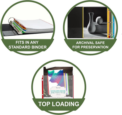 Samsill Color Edge Sheet Protectors 8.5 x 11 Inch, Page Protectors for 3 Ring Binder, Standard Weight, Clear Sheet Protector, Letter Size, Top Loading, Acid Free, 200 Pack