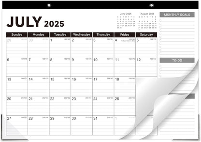2025-2026 Desk Calendar - Desk Calendar 2025-2026, Jul. 2025 - Dec. 2026, 17"x12" Desktop Calendar with Notes, Corner Protector, Ruled Blocks