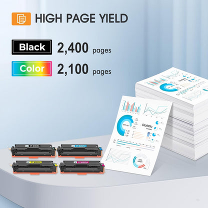 414A 414X Toner Cartridges 4 Pack MFP M479fdw Compatible Replacment for HP 414A for HP Color Laserjet Pro MFP M479fdw M479fdn M479dw M454dw M454dn M479dn Printer Ink (Black Cyan Yellow Magenta)