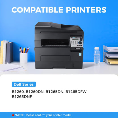 KingKJ B1260 B1265 Black Toner Cartridge 2-Pack High-Yield Replacement for Dell 1260 1265 331-7328 Toner Compatible for Dell B1260 B1260DN B1265DN B1265DFW B1265DNF Laser Printer Ink All-in-One Copier