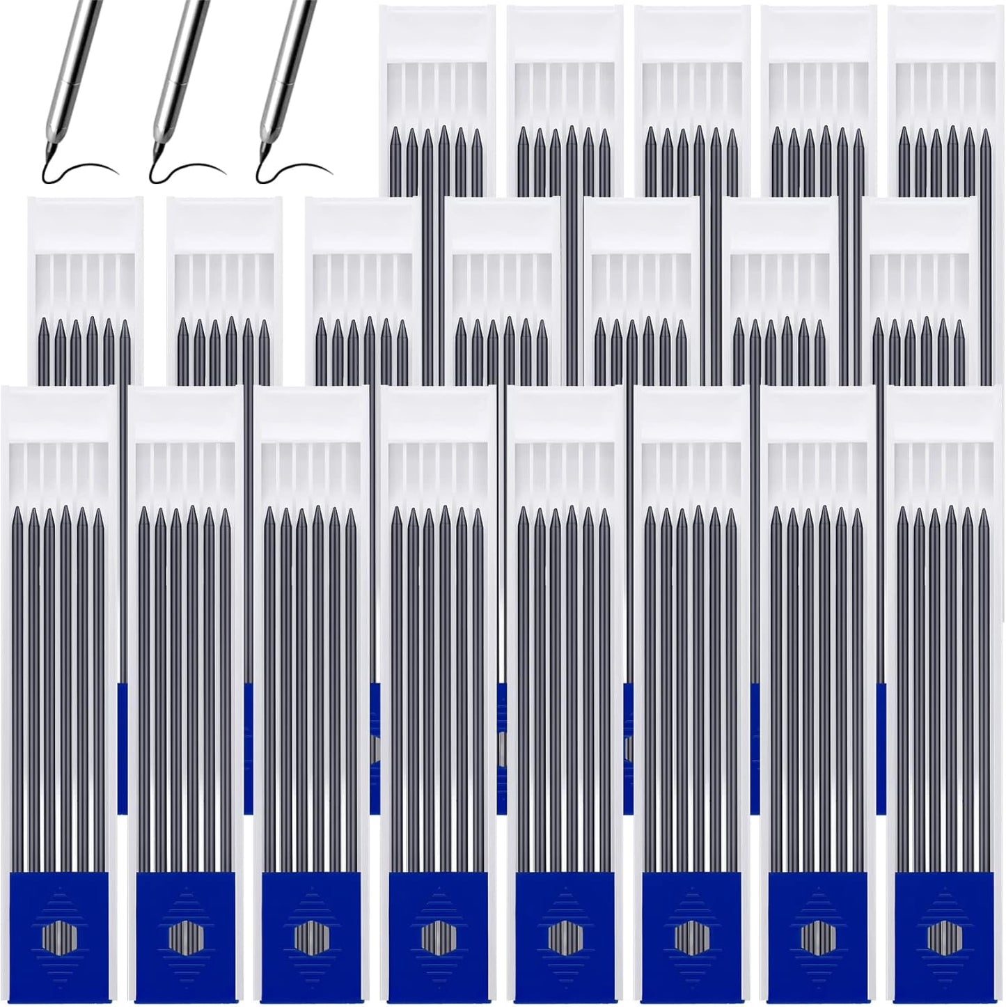 Zhehao 120 Pieces 2.8 mm Carpenter Pencils Refills HB Refill for Construction Pencils Refills Mechanical for Writing Drawing Drafting Woodworking Construction(Black)