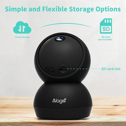 Security Camera, 2K HD Indoor Security Camera, 360 Degree Pan/Tilt Pet Camera 2.4G and 5G WiFi, Motion Detection, 2-Way Audio, Siren, Night Vision, Cloud SD Card Compatible Alexa Google Assistant