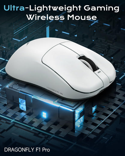 VGN Dragonfly F1 Pro Wireless Gaming Mouse - 49g Ultra-Lightweight, 26K DPI Optical Sensor, 6 Programmable Buttons, 65Hrs Battery, Esports Grade - Classic White
