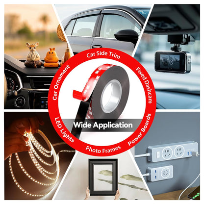 2 Rolls Double Sided Tape High Temperature Resistant Heavy Duty, Made of 3M, 19.7 Ft X 0.6 ", Strong Adhesion and Multi-Purpose Automotive Parts Mounting Tape