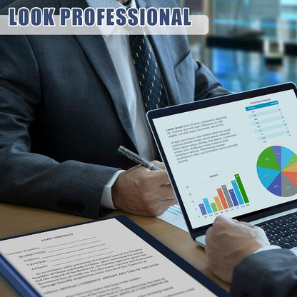 Teling 72 Pack Clear Front Report Covers Bulk Business Report Covers Plastic Presentation Folders Resume Portfolio Folder Paper Binder with 3 Prongs for Presentation Document School Office (Navy Blue)