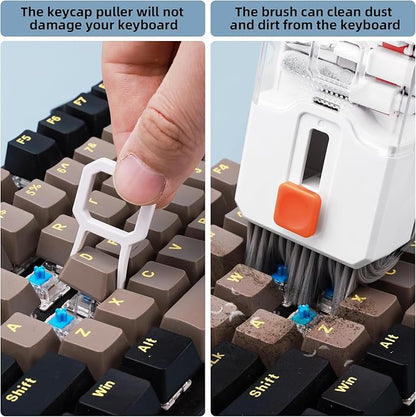 2 Pack Keyboard Cleaner Laptop Cleaning Kit, Computer Screen Cleaning Brush Tool x2, Multi-Function PC Electronic Cleaner Kit Spray x2 for iPad iPhone, Earbuds, Camera Monitor, All-in-one with Patent