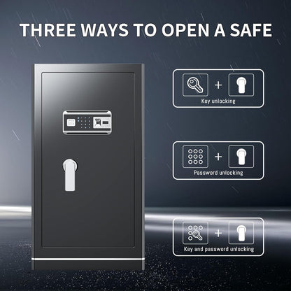 8.1 Cuft Large Home safe,Digital Security Fireproof Safe with Fireproof Waterproof Bag,Personal Document Safe with Programmable Keypad,Built-In Drawers and Removable Dividers for Money Documents