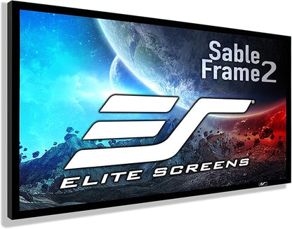 Elite Screens Sable Frame 2, 158-inch Diagonal 2.35:1, Active 3D 4K Ultra HD Ready Fixed Frame Home Theater Movie Office Presentations Indoor Front Projection Projector Screen, ER158WH2-WIDE, Black