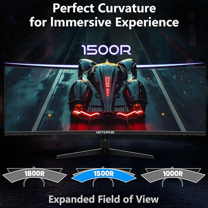 49 Inch Curved Ultra Wide Gaming Monitor, 5K (5210x1440P), 144Hz/165Hz 1500R, 32:9 127% sRGB, FreeSync, Height Adjustable Screen Monitor, HDMI 2.1 And DP 1.4, Supports Wall Mounted Installation