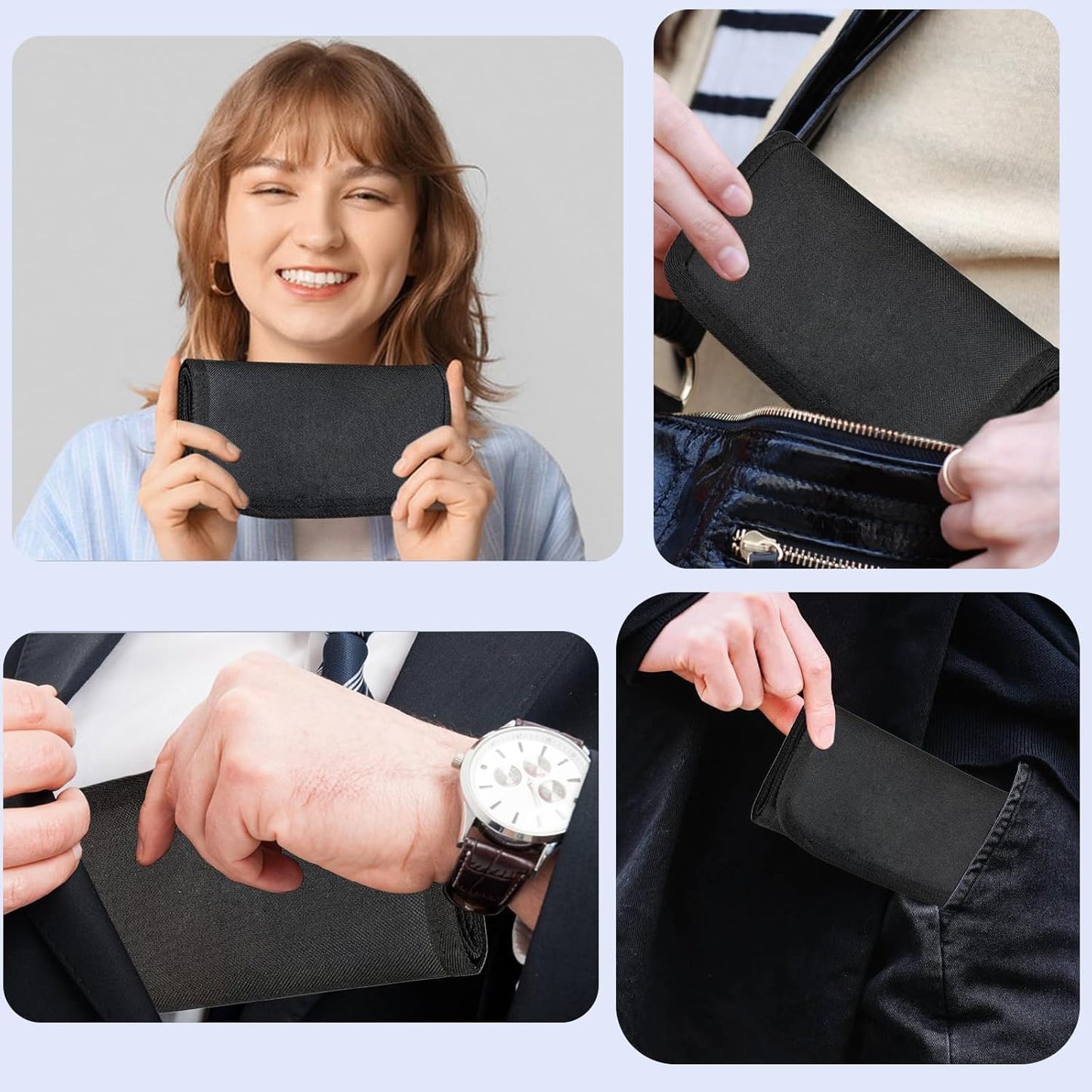 Money Organizer,Money Organize for Cash with 6 Zippered Pocket Multipack Pouch,Small Travel Casher Holder,Cash Holder for Bills,Coins,Foreign Currencies