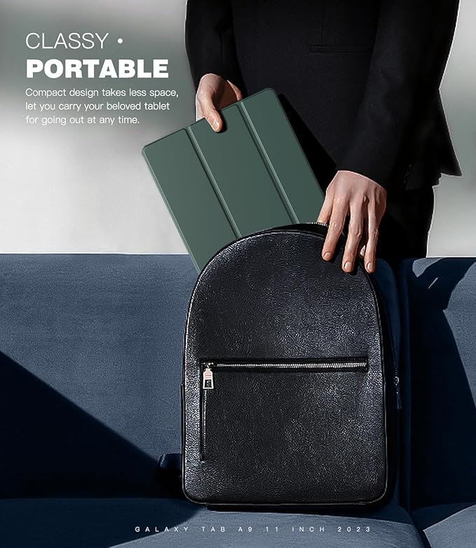 TiMOVO Case for Samsung Galaxy Tab A9+/A9 Plus 11 Inch 2023, Slim Lightweight Stand Hard Back Shell Protective Cover for Galaxy Tab A9+ Tablet SM-X210/X216/X218, Auto Wake/Sleep, Midnight Green