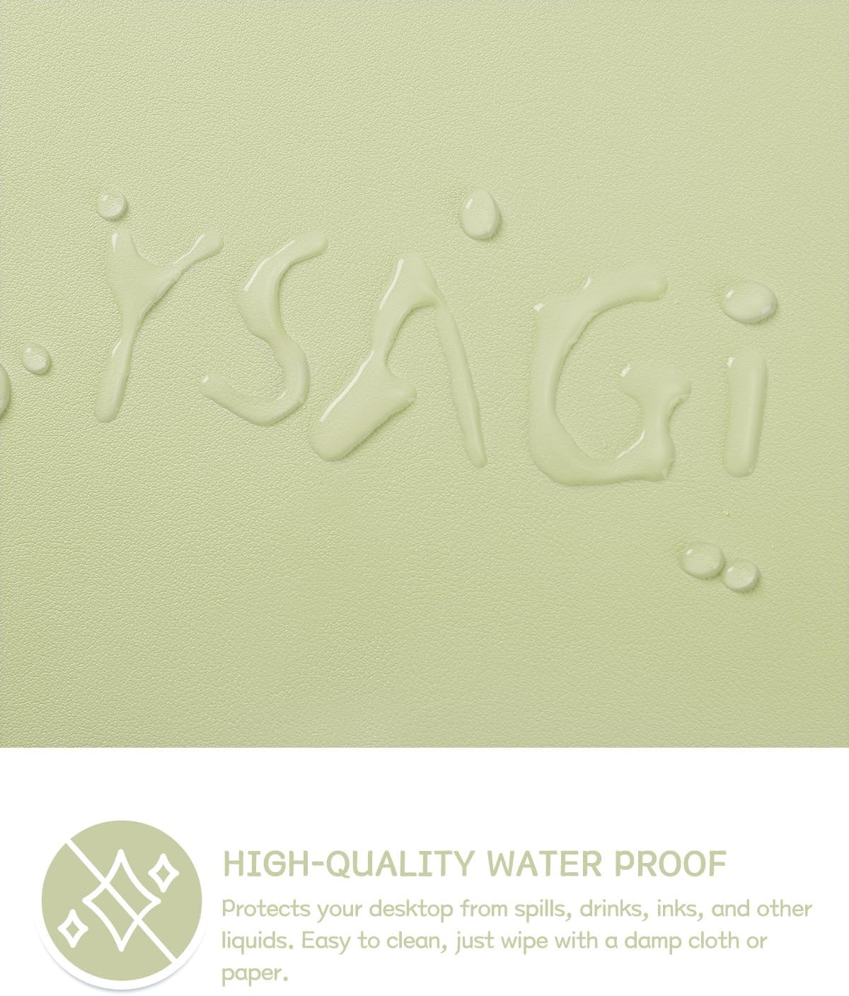 YSAGi Non-Slip Leather Desk Pad, Waterproof Laptop Computer Desk Keyboard Mat, Table Protector Blotter Mat, Large Mouse Pad for Office/Work/Home/Decor(Matcha Green, 23.6" x 13.7")