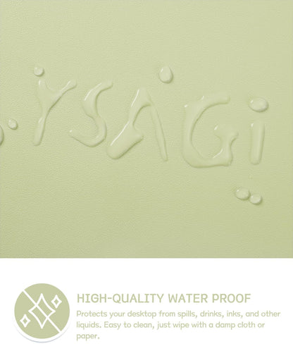 YSAGi Non-Slip Leather Desk Pad L Size, Waterproof Laptop Computer Desk Keyboard Mat, Table Protector Blotter Mat, Large Mouse Pad for Office/Work/Home/Decor(Matcha Green, 35.4" x 17")