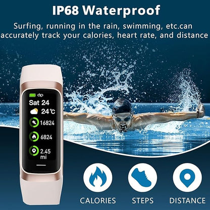Fitness Tracker with 24/7 Heart Rate Blood Oxygen Sleep Monitor,Activity Tracker with 1.1" AMOLED Touch Color Screen, Multiple Sport Modes Step Counter,IP68 Waterproof for Women Men
