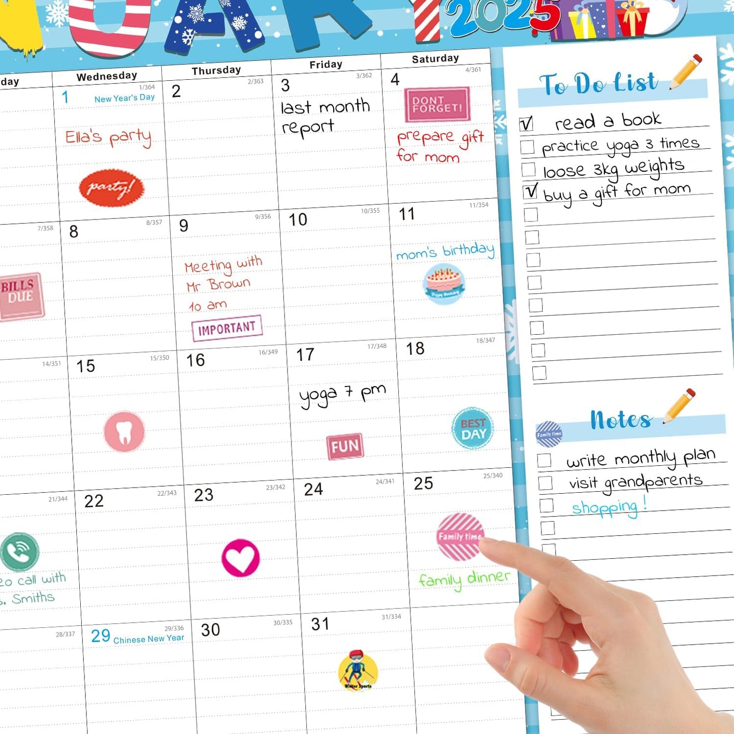 Lateefah Desk Calendar 2025, Large 22'' x 17'' Desk Calendar 2025-2026, 18 Month Desktop Calendars for Home & Office, Use Jan 2025 to June 2026