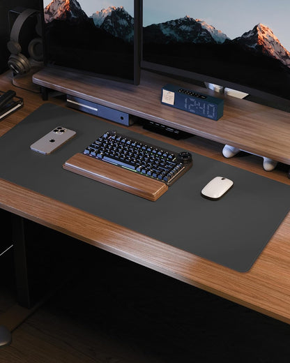 Desk Pad Mat - Leather Desk Pad Protector for Office and Home - Desk Organization and Accessories - Ideal for Large Mouse Pad and Desk Mats on Top of Desks(Dark Grey,31.5" x 15.7")