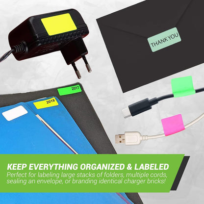 Royal Green Rectangular White Label Stickers to Write on, Color Coding Sticker Roll, Write On Labels for Folders, 1.57" x 0.75" Blank Name Tags for Office Supplies & Organization, 500-Pack (White)