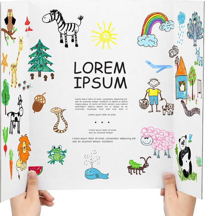 12 Pcs Trifold Poster Board, 26x17 inches White Poster Board Comes with Sticky Accessories, Corrugated Presentation Boards, Display Board for School Projects, Business Presentations