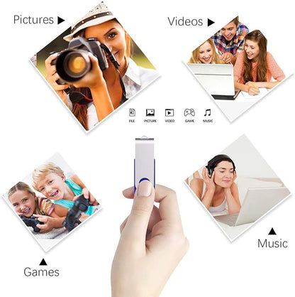 Aiibe 16 GB Flash Drive Bulk USB Flash Drive 16GB 50 Pack USB 2.0 Thumb Drives Memory Stick USB Drive 16GB, Blue