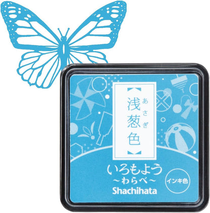 IROMOYO WARABE Stamp PAD, Small Traditional Japanese Ink Colour, Oil-Based Ink pad - Turquoise