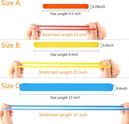 Coopay 72 Pieces Silicone Rubber Bands Colorful Elastic Rubber Wrapping Bands for Books, Art, Exercise, Crab Traps, Cooking, Wrapping, Heat, Cold, UV, Chemical Resistant (12, 8, 5.5 Inches)