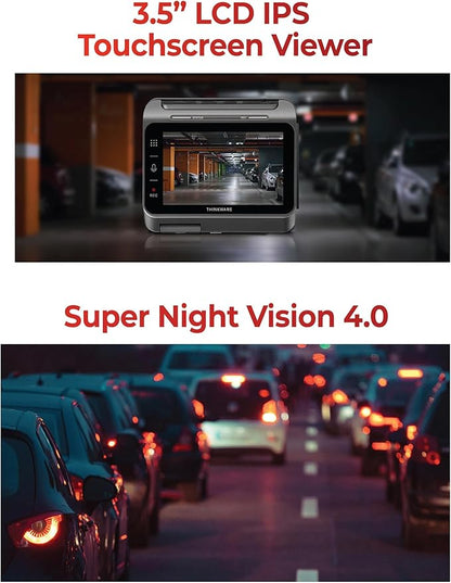 THINKWARE ARC 900 2CH 4K Front and 2K Rear Dash Cam, Dual STARVIS 2 and HDR, 60 FPS, Advanced Parking Mode, 3.5" IPS LCD Touchscreen, 5GHz Wi-Fi, GPS (64GB Memory Card, Hardwiring Cable Incl)