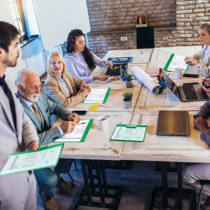 Maitys 25 Pack Clear Report Covers with Clip 11.4 x 9 Inch Presentation Folders Transparent Front Cover Portfolio Folder Resume Folder Interview Report Folders for Letter Size(Green)