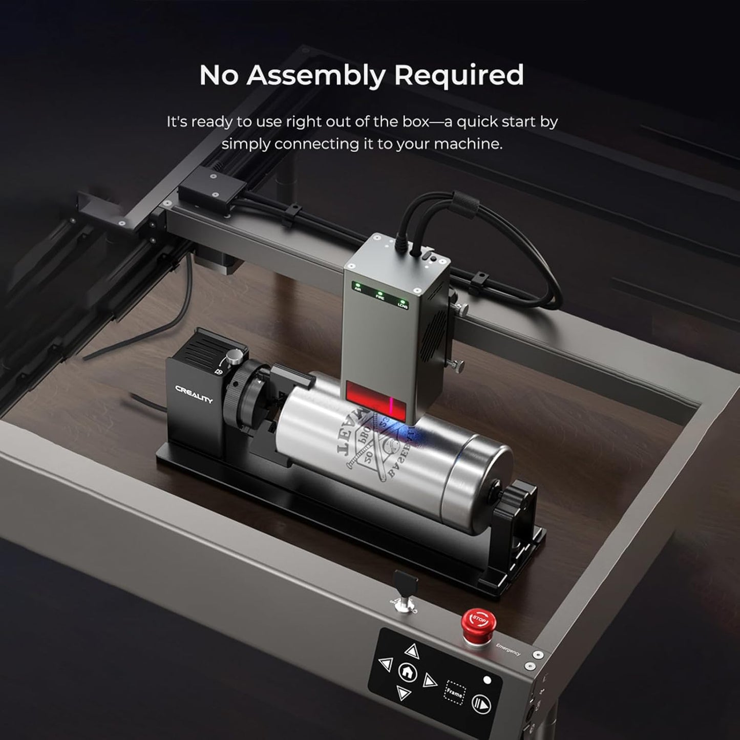 Creality 22W Laser Engraver 4-in-1 Rotary Roller Kit for Glass Tumbler Ring, 120W Power Laser Cutter and Engraver Machine, CNC Laser Engraving Machine Laser Engraver for Wood and Metal etc, 17" x 16"