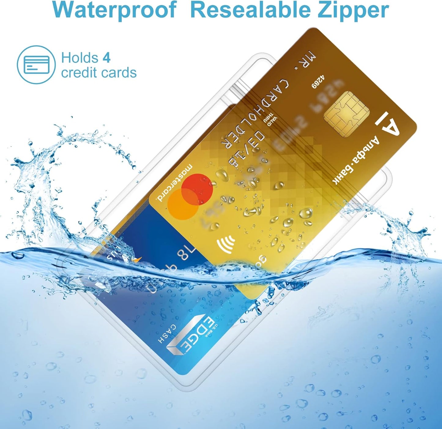 10 Pack Extra Thick ID Card Name Badge Holder Heavy Duty Waterproof Clear Plastic PVC Vertical Sleeve Pocket Resealable