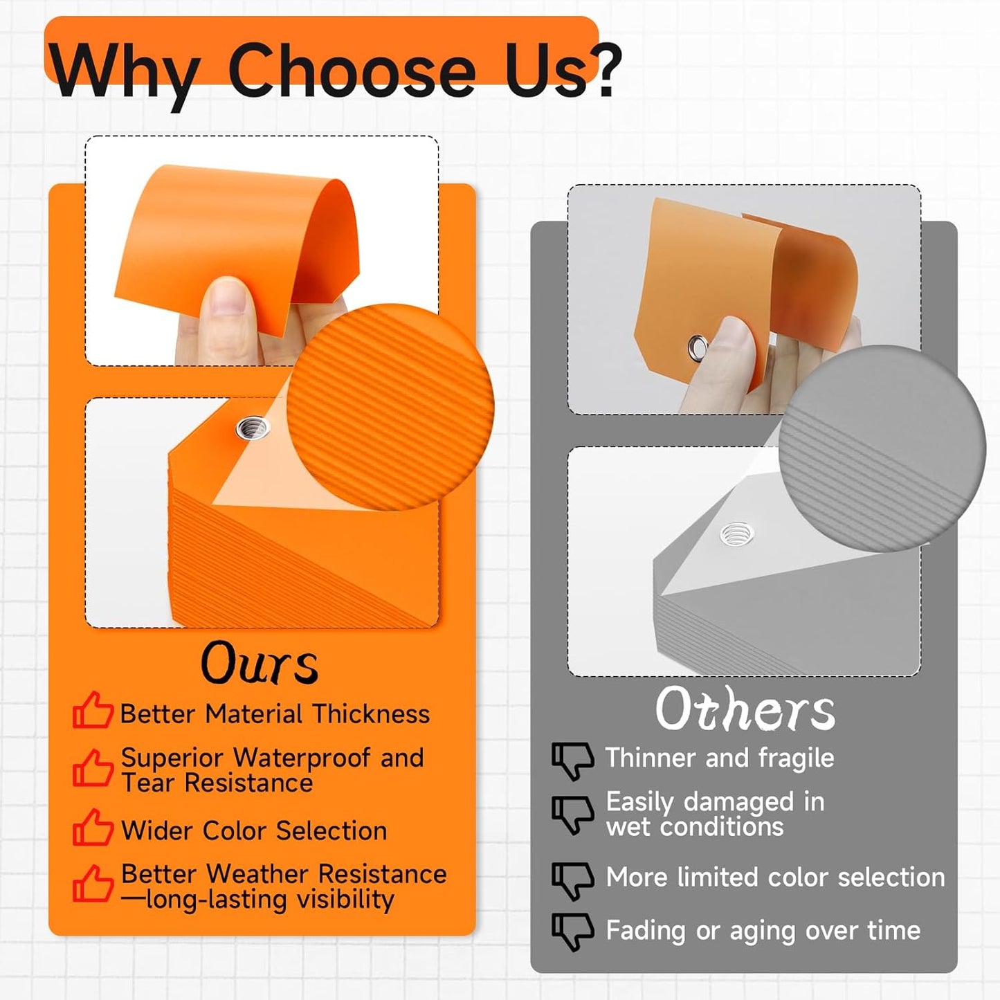 1000 Pieces Plastic Shipping Tags with Wire Labeling Tags Waterproof Hang Tags with Reinforcement Hole Writable Luggage tag Loops for Equipment Inventory Parts Garage (Orange, 4 3/4" x 2 3/8")