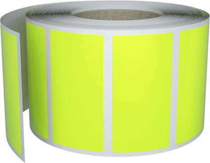 Royal Green Color Coding Labels Stickers Roll in Neon Yellow (1.57 inch x 0.75 inch) Rectangle Folder Label Write on Surface (40mm x 19mm) - 500 Pack