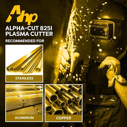 AHP Alpha-Cut 825i Plasma Cutter – 110V/220V Dual Voltage | 60 Amp | Clean Cuts Up to 7/8" | Pilot Arc Torch | Complete Kit Included