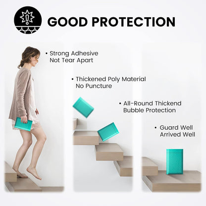 Fuxury Teal Bubble Mailers 4x8" 800 Pack, Waterproof Padded Envelopes Self Seal Bubble Envelopes, Padded Mailers for Small Business, Envelope Mailers Usable Size 4x7"