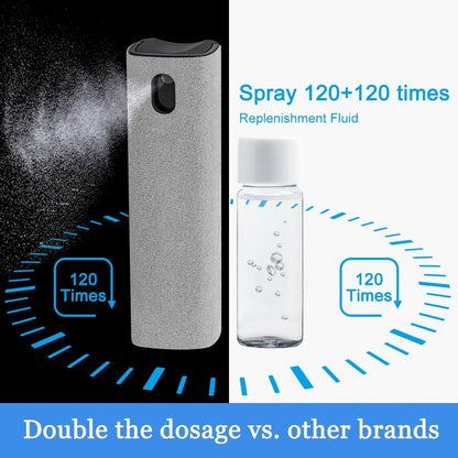Screen Cleaner Touchscreen Mist Spray, walrfid Cleaning Kit for Electronic Smart Phone TV, Laptop, Tablet, PC, Computer LCD Flat Screens, Eyeglasses, iPhone, iPad, MacBook Pro - Light Grey