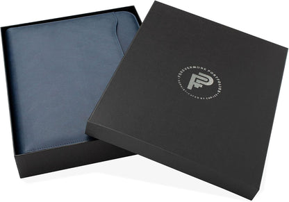 Portfolio Organizer - 3 Ring Binder with Notepad - 1.5 Inch Rings - Zippered Storage Pockets for Papers, Travel Documents, Presentation Folder, Cards, Passport, Tickets - Blue