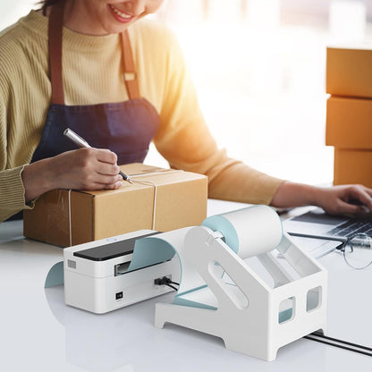 PONNOR Label Holder, Thermal Shipping Label Holder for Rolls and Fan-Fold Labels, Desktop Label Printer Accessory for Office, Home