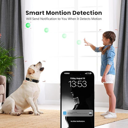 Indoor Camera for Home Security 360°, 1080p Pet Cameras with Pan&Tilt, Night Vision, Motion Detection, 2-Way Audio, Compatible with Alexa/Google Assistant, 2.4GHz WiFi, 2 Pack