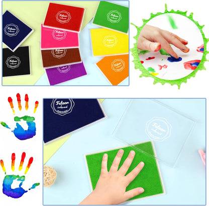 Fstaor Large Brown Permanent Ink Pad for Rubber Stamps, 5x4 inch Stamp Pads for Kids Paper Wood Fabric