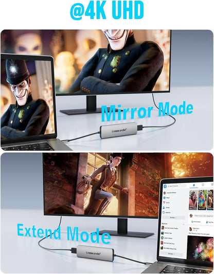 Lemorele 8-in-1 USB C Hub Multiport Adapter, USB-C Hub with 4K HDMI Output, 100W Power Delivery, USB 3.0 5Gbps Port, SD/TF Card Reader Adpater, Compatible for MacBook Pro, XPS, Chromebook and More