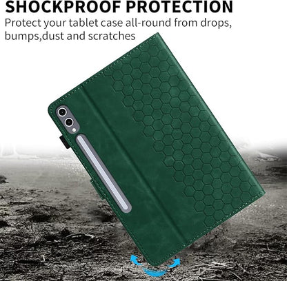 Case for Samsung Galaxy Tab S10 Plus 2024/ S9 FE Plus 5G 12.4 Inch 2023, Multi-Angle Viewing Smart Stand with Pocket Auto Wake/Sleep PU Leather Tablet Cases Flip Folio Cover Green