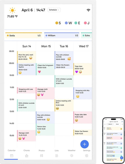Dragon Touch 32" Digital Calendar Chore Chart – 1080P Full HD Interactive Touchscreen, Smart Family Planner, Hearth Display Digital Calendar Wall & Desk Mountable for Seamless Scheduling