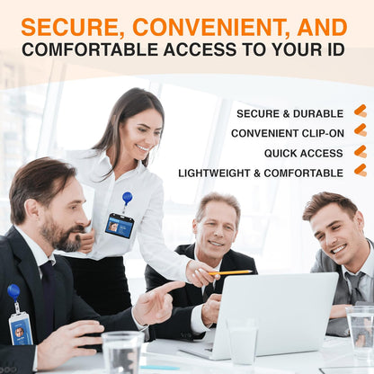 25 Pack Badge Reels Retractable Badge Holder with Clip, Id Clips for Badges, Id Badge Reel, Retractable Id Badge Clip with Clear Vinyl Strap & Alligator Swivel, No Twist Dispenser (Blue)