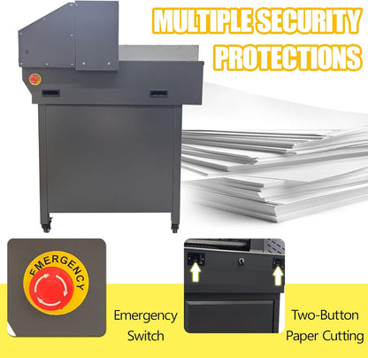 TECHTONGDA 110V Electric Paper Cutter Automatic Cutting Paper Machine with Extra Knife Pad, Heavy Guillotine Paper Cutter 3.15in Cutting Thickness, 19.3" Cutting Length