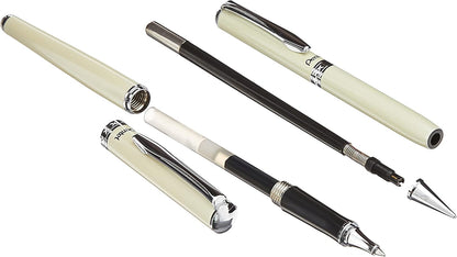Pentel Libretto Roller Gel Pen and Pencil Set with Gift Box, Pen 0.7mm and Pencil 0.5mm, Cream Barrels (K6A8W-A)
