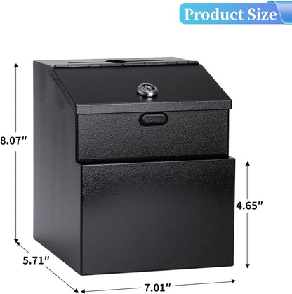 Suggestion Box with Slot and Lock Metal Wall Mounted Donation Box with 4 Keys