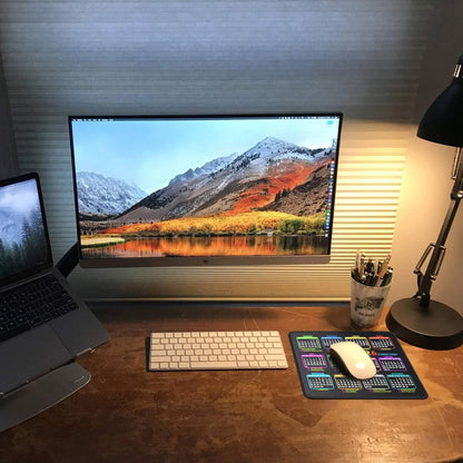 Calendar Mouse Pad 9.5 X 7.8 in, Mouse Pads with Stitched Edges and Non-Slip Rubber Base, Home Office Desk Decor Accessories for Computer Laptop Work Gaming (Black 2026 with Holidays)